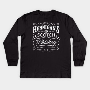 Hennigan's Scotch Whiskey Cosmo Kramer Seinfeld Kids Long Sleeve T-Shirt